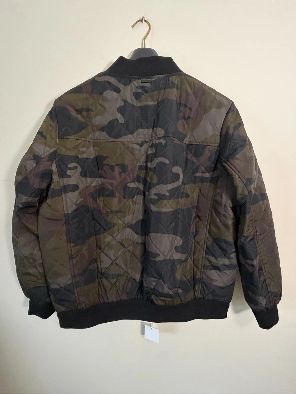 Calvin Klein Men's Quilted Camo Bomber Jacket XL Olive Black NWT - product detail image 3