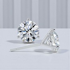 4.00 Ct IGI Certified E VS1 Lab Grown Diamond Stud Earrings 14K White Gold