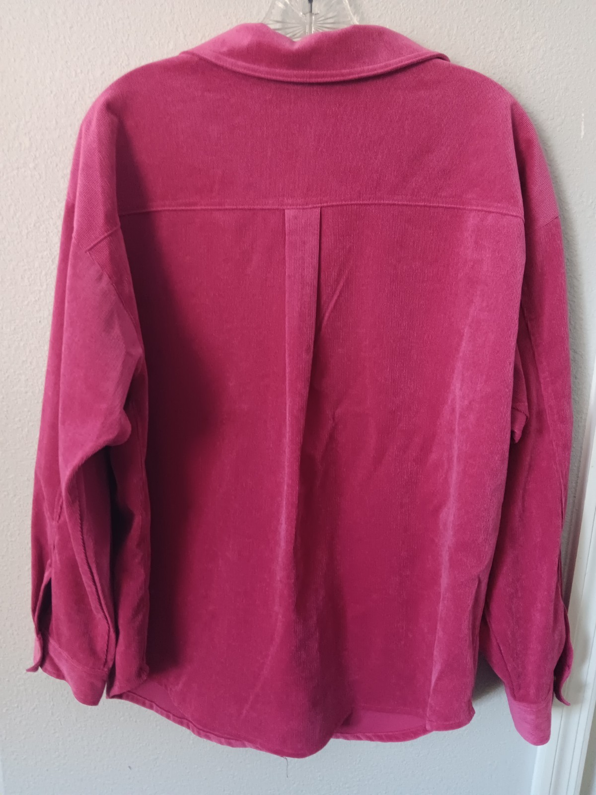Women's Ruby Rd Solid Deep Pink Button Up Long Sl… - image 7