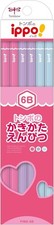 Tombow Pencil ippo Kakikata Pencil 6B Plain Pink KB-KPW04-6B