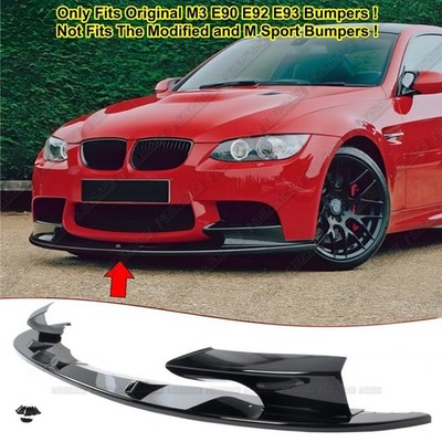 Gloss Black Front Lip Splitter For 2008-13 BMW M3 E90 E92 E93 (Original Bumper)