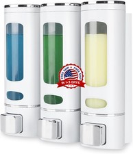 Dispensador De Jabon Triple Para Pared acondicionador y gel de ducha champ  NEW