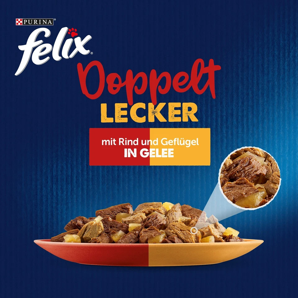 So gut wie es aussieht Doppelt Lecker Katzenfutter nass in Gelee mit Rind & G... - Bild 4 von 4