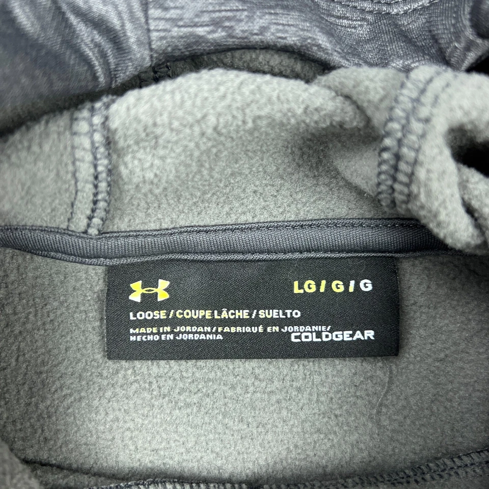 Moletom com capuz feminino Under Armour pulôver de lã cinza grande ColdGear - Imagem 4 de 4