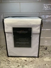 6 pc Threshold Signature 600 TC Birch Hotel Border Frame Full Sheet Set NIP