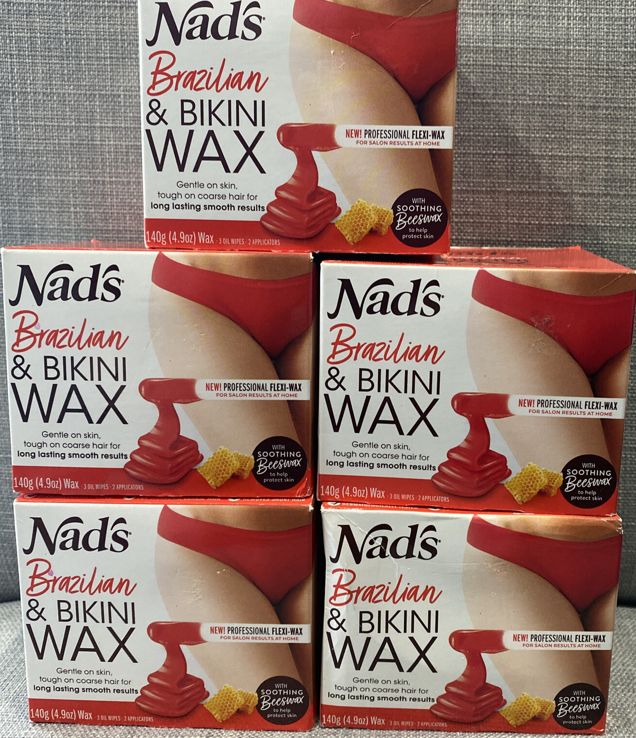 New Nad's Brazilian & Bikini Wax (4.9 oz) 140g. 5 PACKS!!! 638995003166