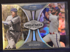 TY COBB / BRYCE HARPER—2019 Topps Chrome Greatness Returns #GRE-7