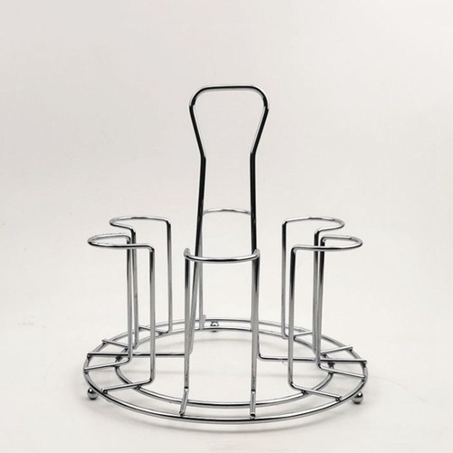 Silver Metal Glass Cup Storage Rack 6 Hooks Cup Drying Rack eBay