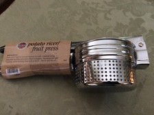 NEW NORPRO POTATO RICER /FRUIT PRESS TRIPLE CHROME PLATED  SEPARATE HANDLES