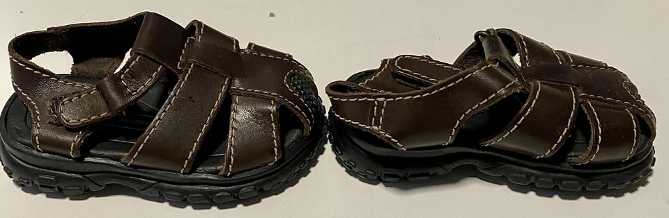 Sandalia marrón Kids Connection talla 2 niños niñas sin cordones niño zapato lindo pequeño Foto 3 de 4