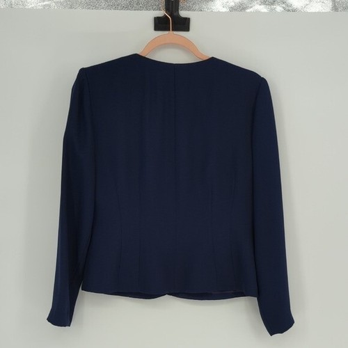 Vintage Donna Morgan Embellished Jacket Midnight Blue size 6 preppy evening - Picture 2 of 5