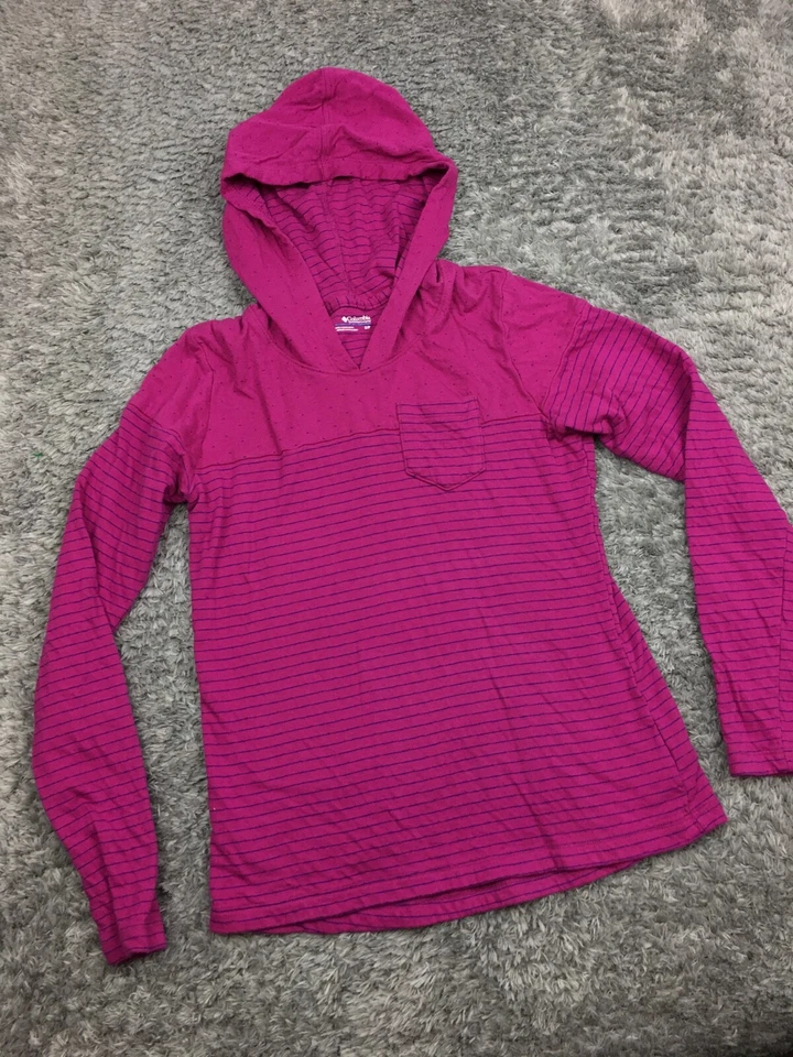 Columbia Sudadera con Capucha Mujer Talla Pequeña Rosa Manga Larga Rayas Foto 3 de 4