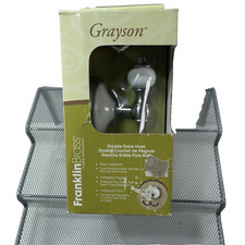 Franklin Brass GRAYSON DOUBLE Robe Hook SATIN NICKLE WHITE Bathroom Hardware