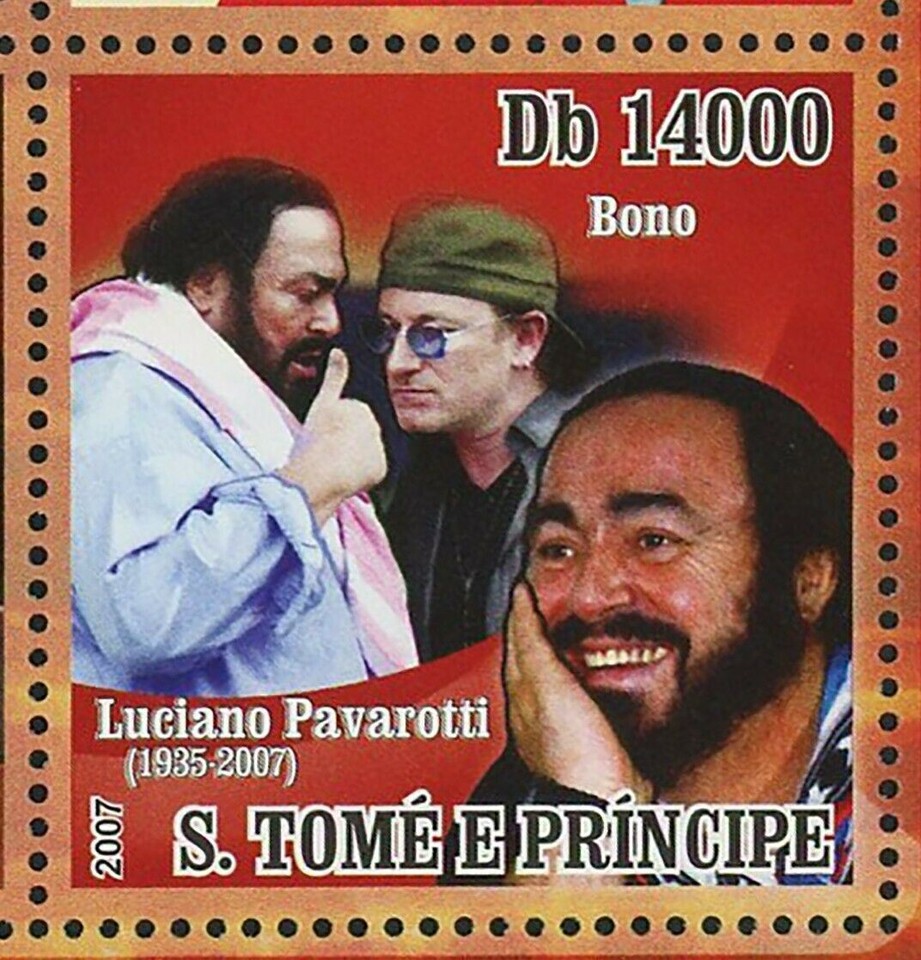 Luciano Pavarotti Stamp Diana Spice Girls Placido Domingo Bono S/S MNH