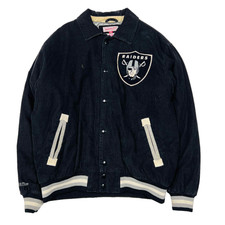 Vintage Michell & Ness Nfl Throwback Raiders Bomber Jacket - 3xl
