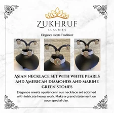 Indian Asian Necklace / Choker Jewellery Set In Green Tikka (Bridal/Semi Bridal)