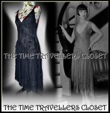 BNWT KATE MOSS TOPSHOP CHARCOAL GREY SHEER FLAPPER DRESS VTG ROARING 20s UK 8 36