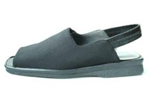 STUART WEITZMAN black micro stretch flats slingbacks size 5 shoes 'Gumby' -comfy
