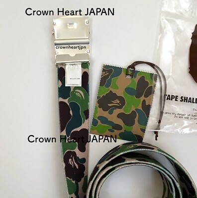 New A BATHING APE BAPE Green ABC CAMO STA GI BELT Metal Buckle