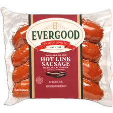 3 Lbs Evergood Beef Louisiana Brand Hot Link Sausage 48oz (3 Packs x 16oz Each)