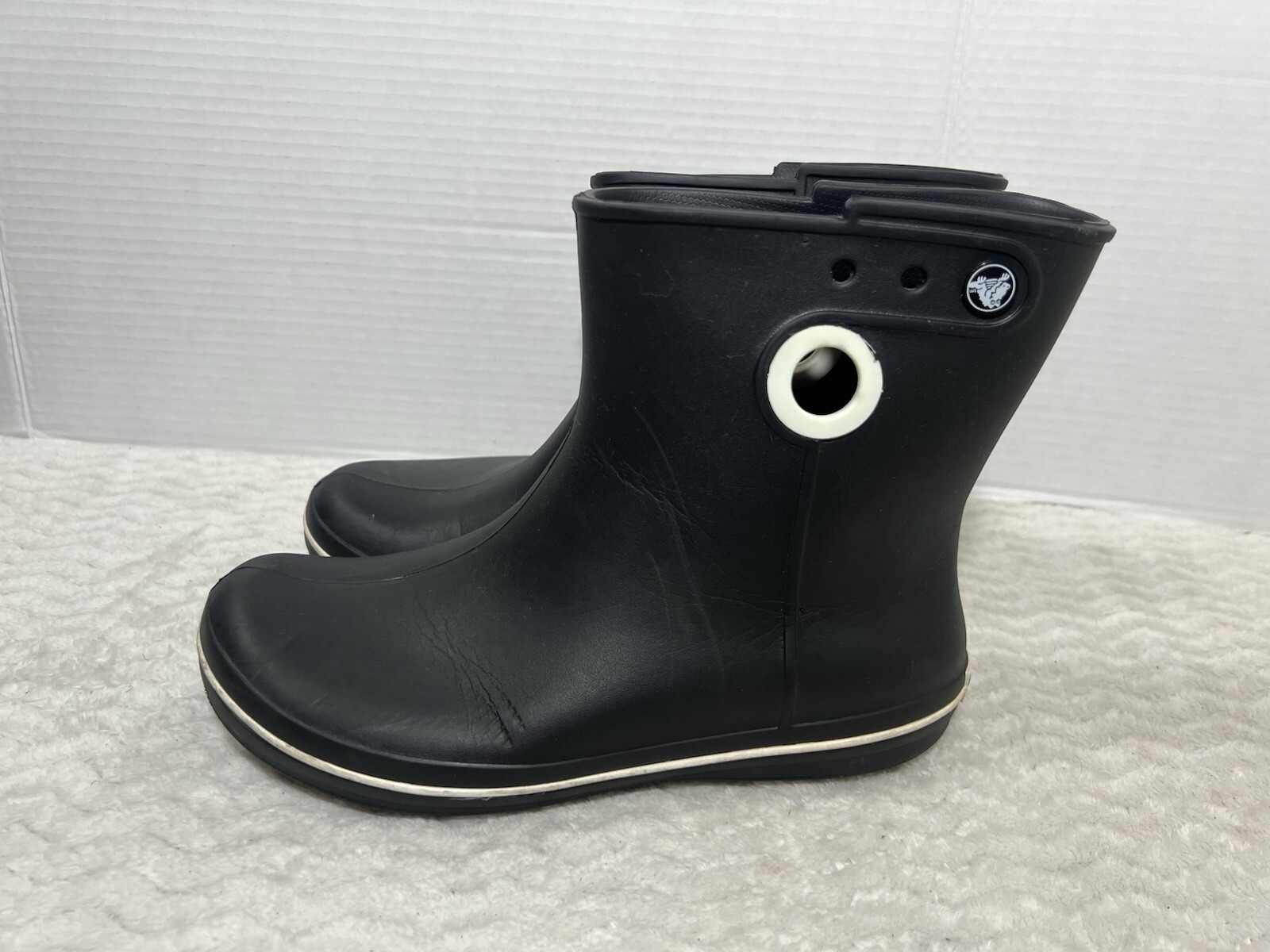 Crocs Jaunt Women's Waterproof Black Shorty Rain Boots Size 8