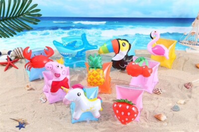  Kids Swimming Ring Arm Pool Floats Unicorns, Ladybug, Baby Elephants & More!