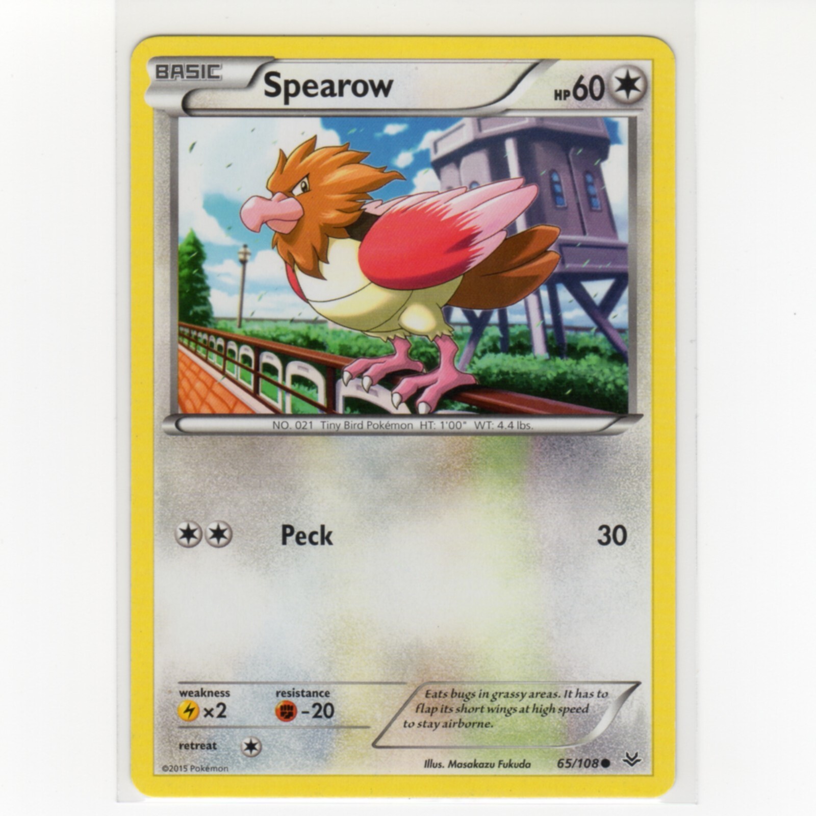 Pokemon TCG Spearow 65/108 XY Roaring Skies Regular Common Card 2015 EN-LP