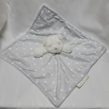 Blankets and Beyond TEDDY BEAR White Gray Polka Dot Security Blanket Lovey
