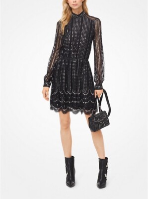 michael kors Embroidered Lace dress women XS
