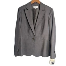 Jones New York Suit Blazer Jacket NWT Single Breasted One Button Size 14 Gray