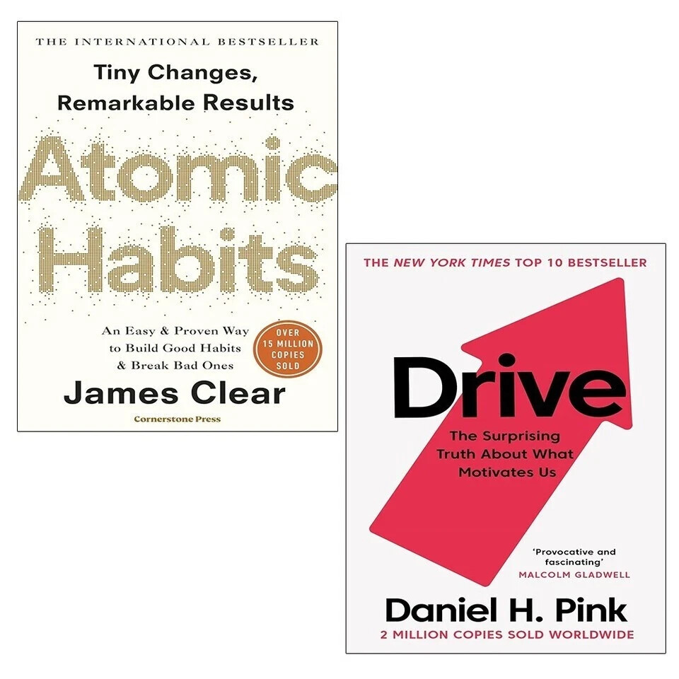 Drive Surprising Truth Daniel H. Pink, Atomic Habits James Clear 2 Books Set