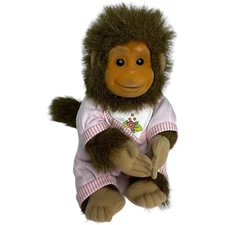 Baby Chimp Monkey Plush Hosung Joey Pink Outfit Flocked 1994 Vintage