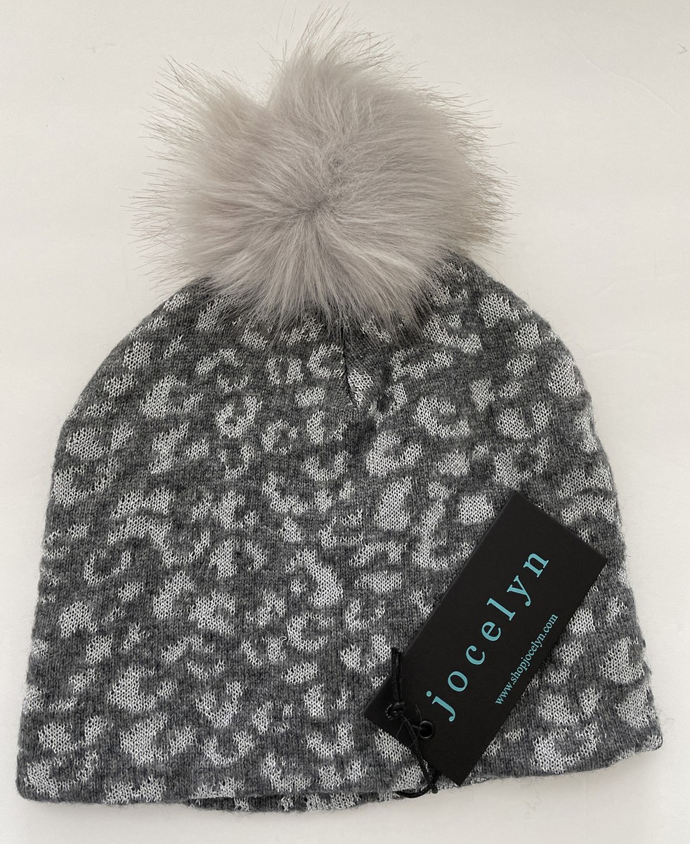 NWT Jocelyn Faux Fur Pom Pom Beanie Grey | eBay display picture 1