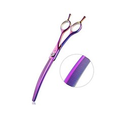 7 Inch Downward Curved Dog Grooming Scissors Thinning Texturizing Shears Prof...