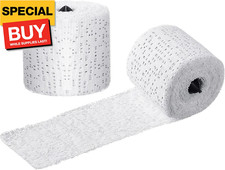 2 Rolls White Plaster Cloth Gauze Bandages Rolls Plaster Strips Easy to Use Hall