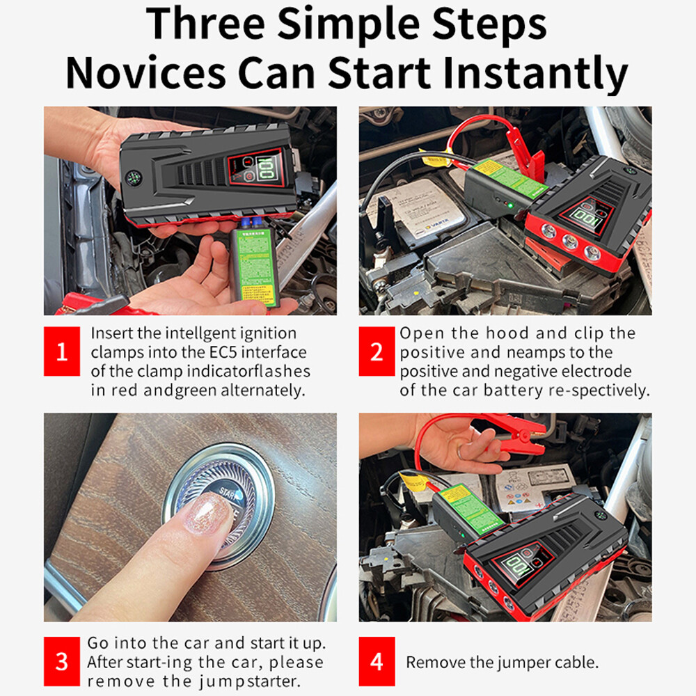 YUSMAN 5000A Starthilfe Powerbank - 12800mAh Für Auto & Notfälle