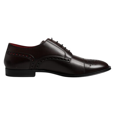 Dolce & Gabbana Burgundy Pebbled Leather Derby Shoes Vibram Sole Size 12 Dolce & gabbana vibram - Gem main image 2