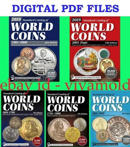 ? 5 KRAUSE 5 PCS SET STANDARD CATALOGS OF WORLD COINS 1601-2018 DIGITAL BOOKS
