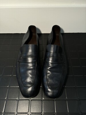 Ermenegildo Zegna Loafers, NAVY BLUE LEATHER L display picture 1