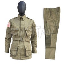 WW2 US M42 10182 Army Uniform Paratrooper Costume Men's Solider Training Clothes