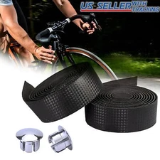 2pcs Cycling Road Bike Bicycle Handlebar Tape Rubber Handle Bar Wrap Non-Slip