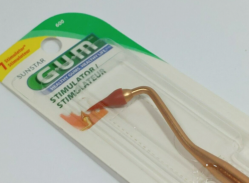 Vintage goldfarbener Zahnfleischstimulator #600 Sunstar NEU VERSIEGELT NOS - Bild 2 von 3