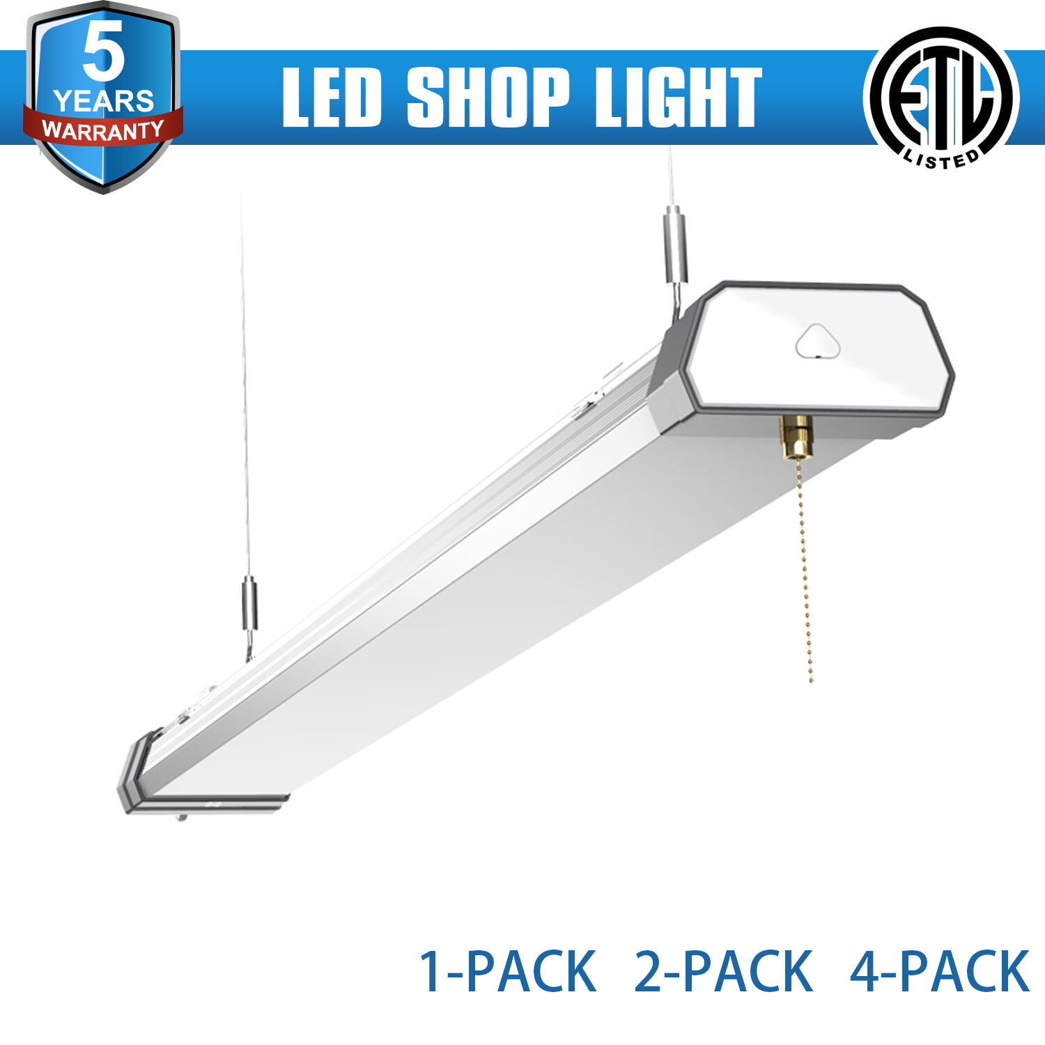 100W Linkable LED Shop Light Fixture For Workshop Office Airport Garage 5000K