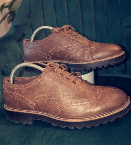 Men's size Graceland shoes brown office work formal UK