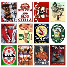 alcohol Retro Metal Signs/Plaques Man Cave, Cool Novelty Gift, Bar/ Pub 24