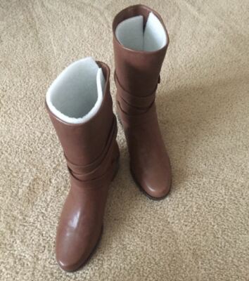 Stuart Weitzman Women's Nuranchdressing Leather Mid Calf Ankle Boots Size 7 M
