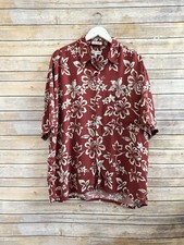 Pierre Cardin Shirt Men  s Size XL Red Floral Short Sleeve Button Down