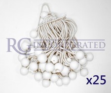 9" 25 pcs white ball bungee bungie cord heavy duty canopy tarp tie downs straps