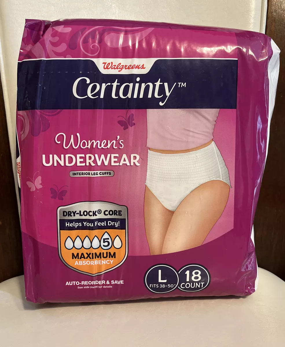 Walgreens Certainty Women's Underwear Maximum #5 Absorbency Size L 18ct  each