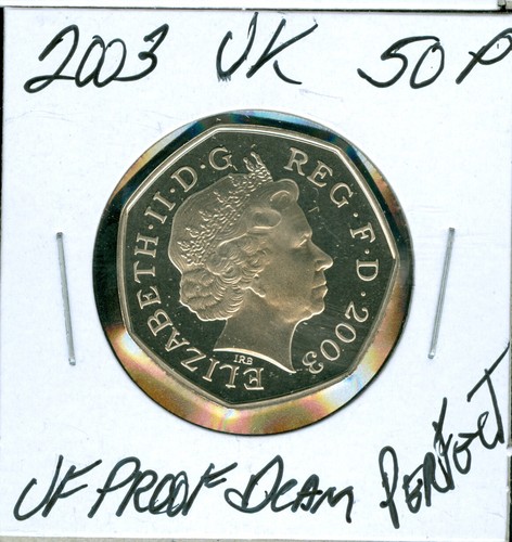 2003 GREAT BRITAIN 50 PENCE ULTRA FINEST PROOF DCAM PERFECT $3.49 SHIPPING UK